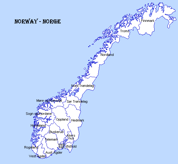 Kart med fylkesnavn